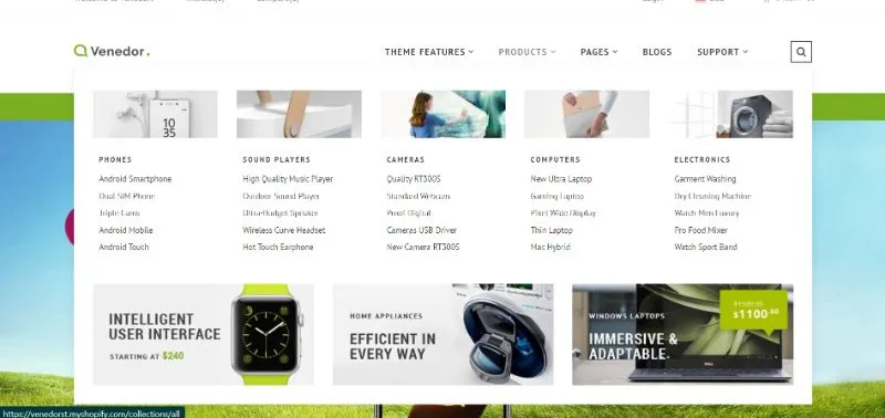 Mega Menu (Venedor Shopify Theme)